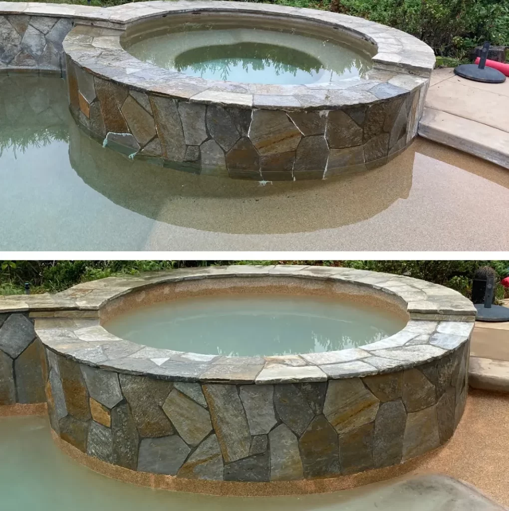 San Diego Pool Tile Cleaning restoring modern pool tile in San Diego, California
