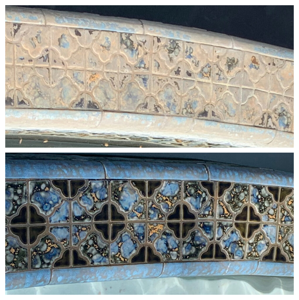San Diego Pool Tile Cleaning removing hard water stains in San Diego, California