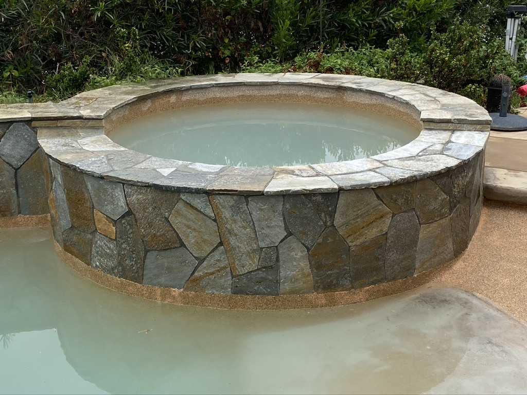 after image of successful flagstone cleaning by san diego pool tile cleaning