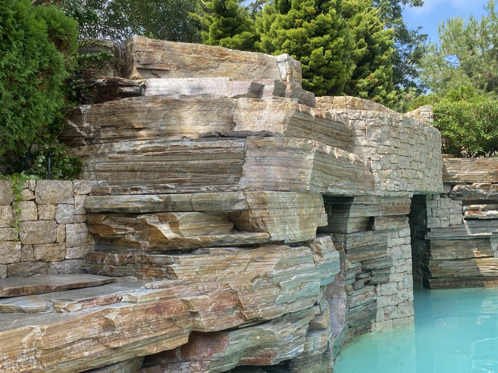 stacked stone cleaned by san diego pool tile cleaning